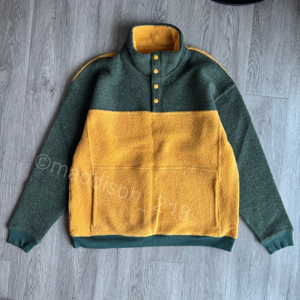 Outdoor Voices Mega Fleece Snap Up Sunflower Jasper Size Large men’s